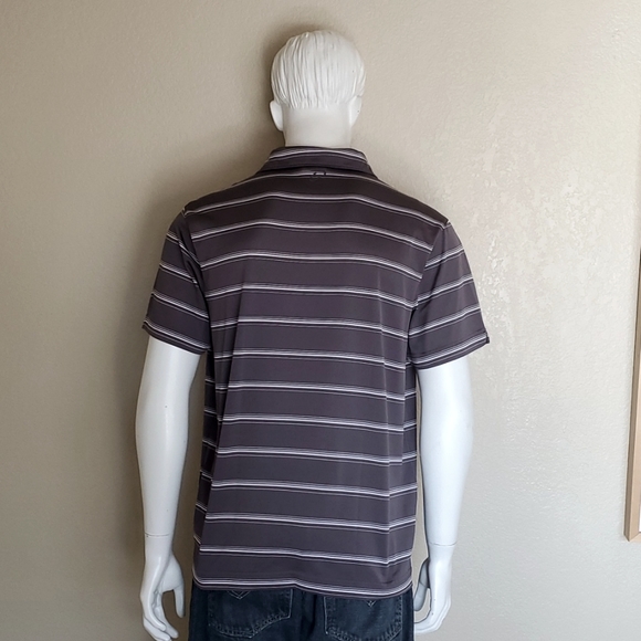 IJP DESIGN IAN POULTER Mens Polo Golf Shirt Grey w/ White Large - Picture 5 of 11